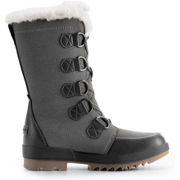 Women's Winter Boots Mid-Calf Boots Faux Fur Lined Lace Up Anti-slip Booties - Picture 2 of 6